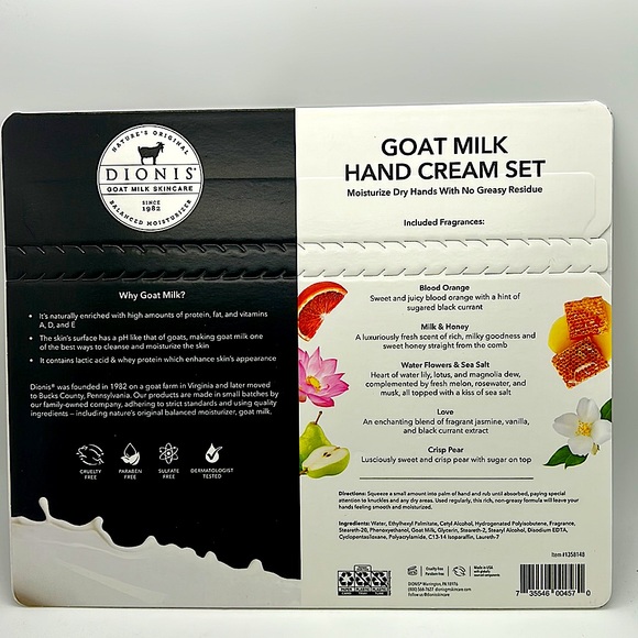 DIONIS Goat Milk Hand Cream Set of Five Hand Creams NIP - Picture 2 of 5
